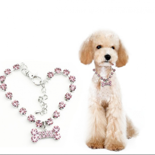 Crystal Bones Necklace Pet Accessories